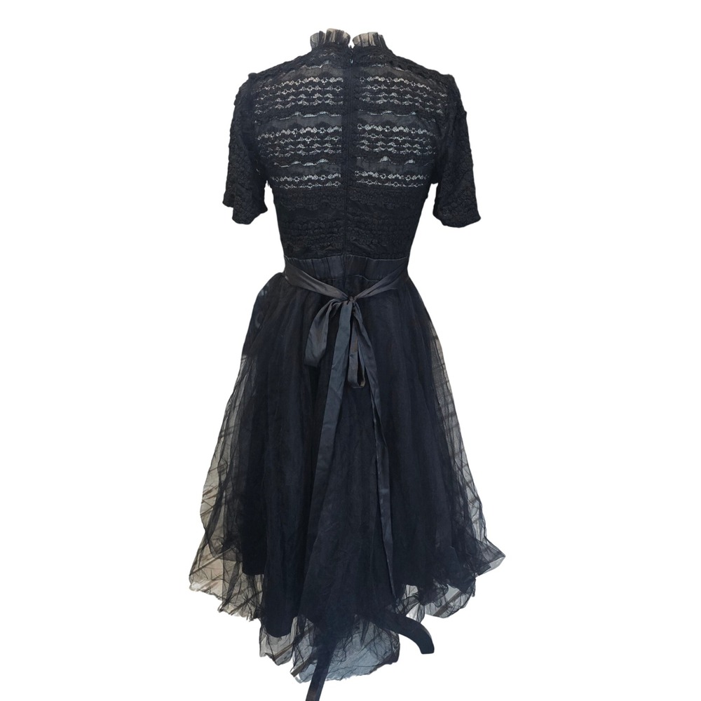 Baltic Born NWOT Darcy Tulle Midi Dress Black Lace Party Cocktail Evening Small - Picture 7 of 12
